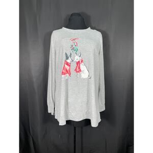 Lane Bryant Christmas, Lightweight Sweatshirt, Chihuahuas Kissing Mistletoe